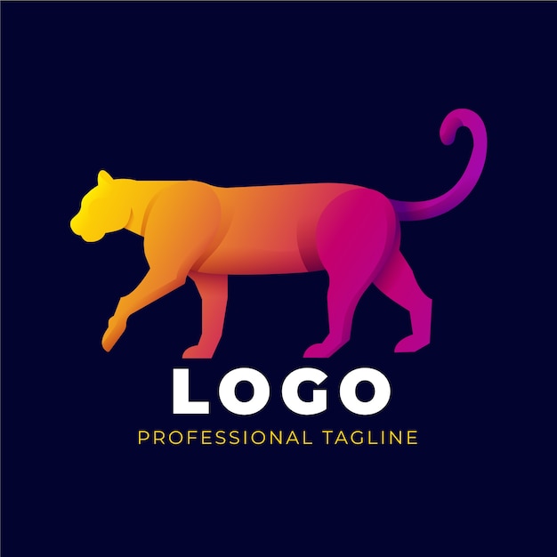 Free Vector gradient colored panther logo template