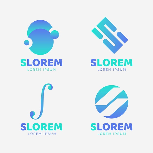 Free vector gradient colored s logo collection