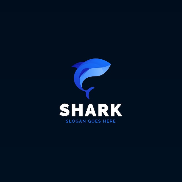 Gradient colored shark logo template