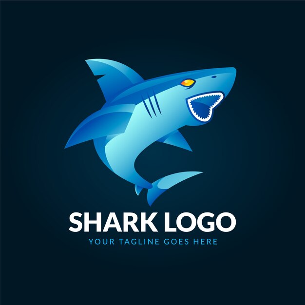 Gradient colored shark logo template