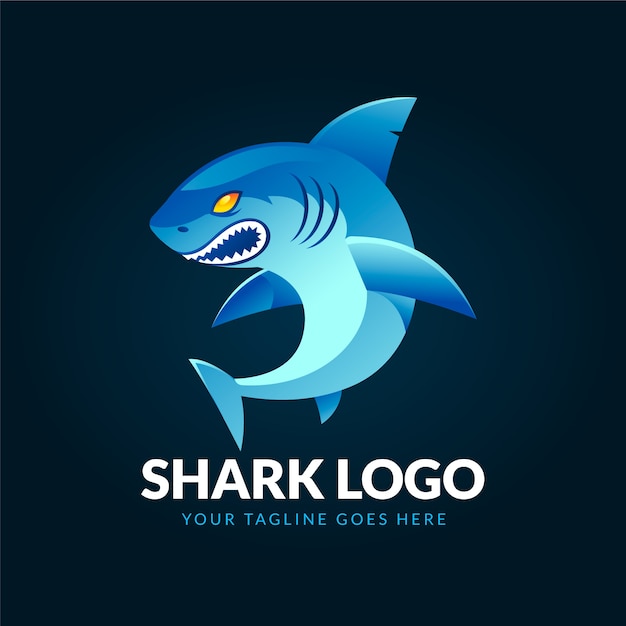 Free Vector gradient colored shark logo template