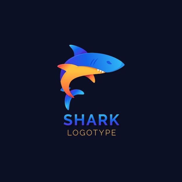 Free Vector gradient colored shark logo template