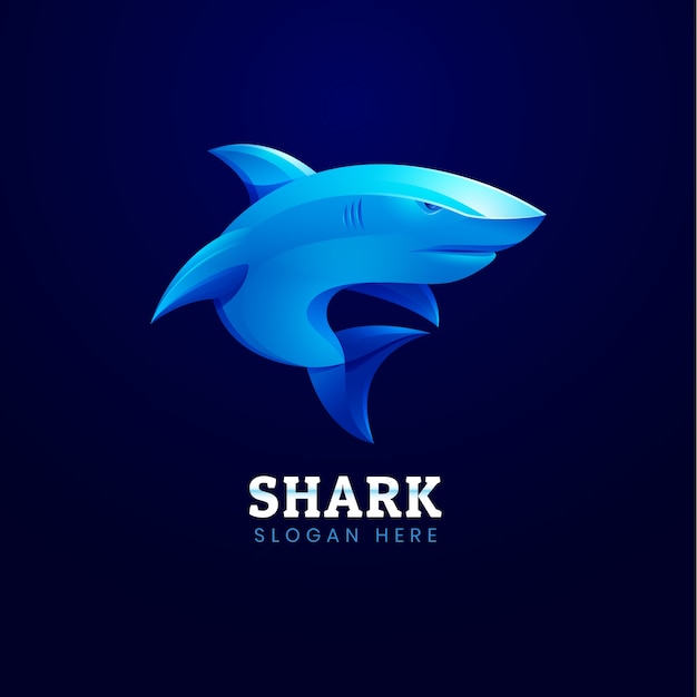 Gradient colored shark logo template