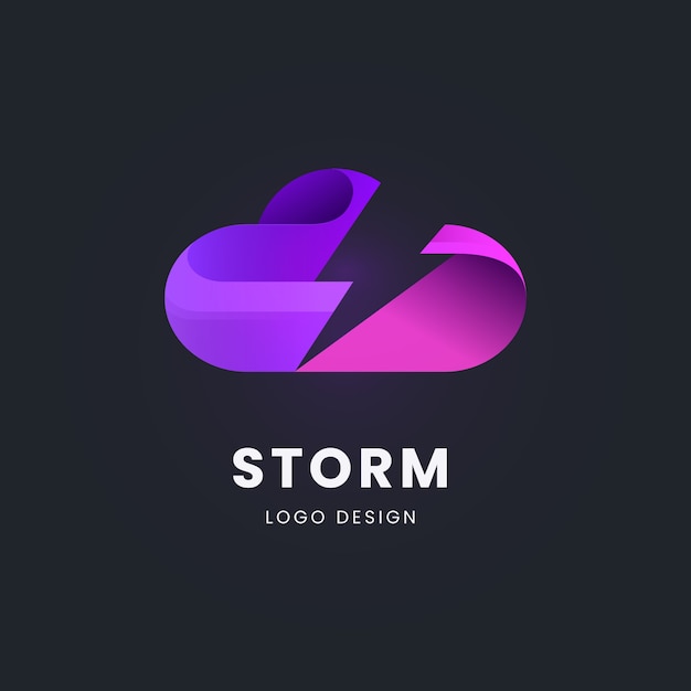 Free Vector gradient colored storm logo template