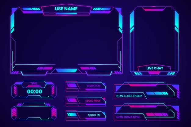 Gradient colored twitch panels pack