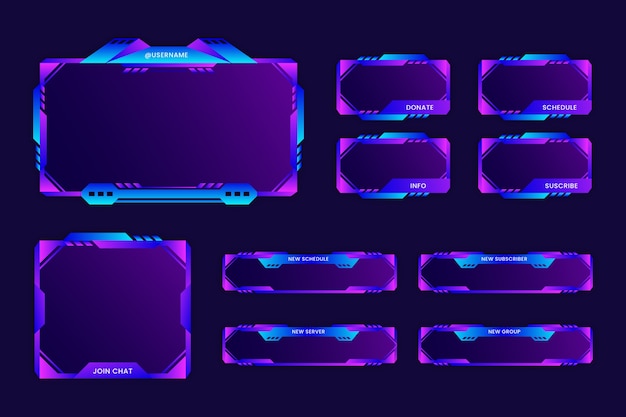 Gradient colored twitch panels pack