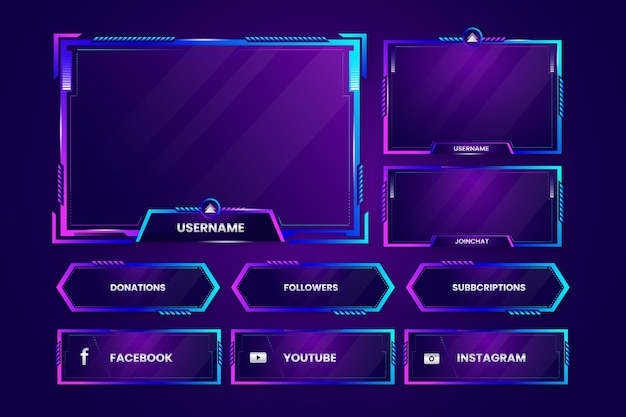 Gradient colored twitch panels pack