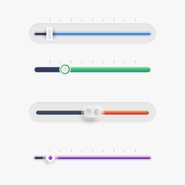 Gradient colored ui sliders collection
