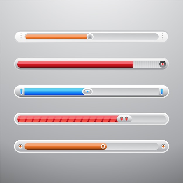 Gradient colored ui sliders collection