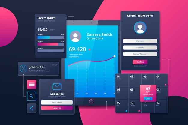 Gradient colored ui ux background