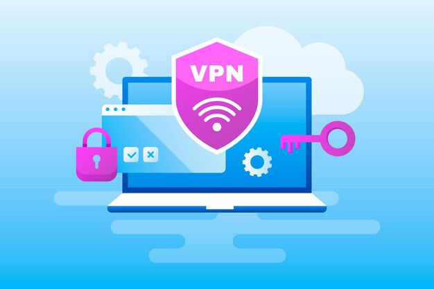 Gradient colored vpn illustration