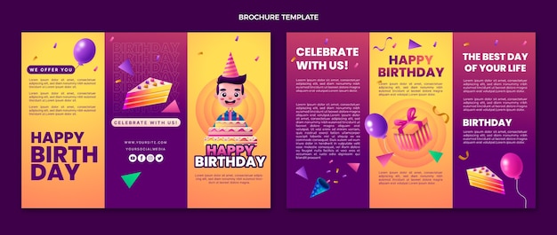 Gradient colorful birthday brochure