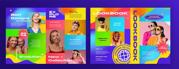 Free Vector gradient  colorful brochure template design