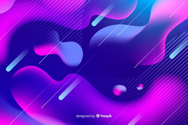 Gradient colorful fluid shapes background