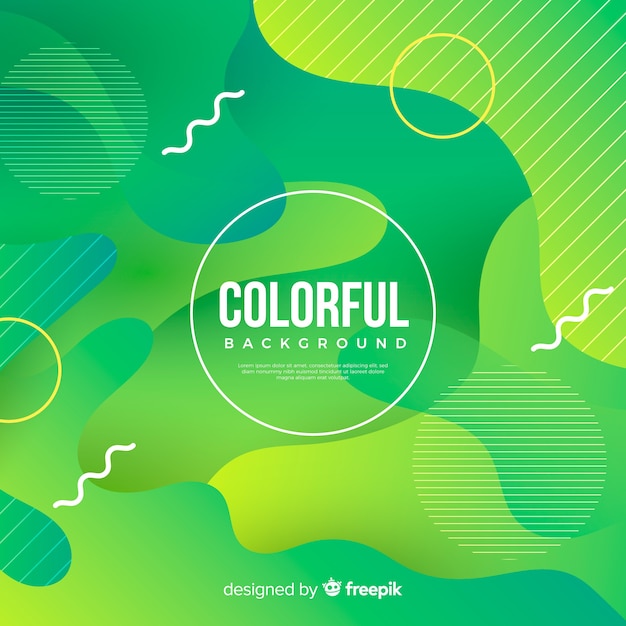 Gradient colorful fluid shapes background