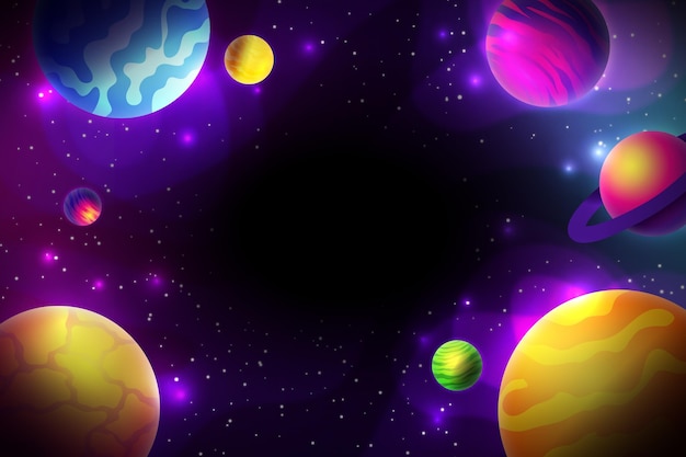 Free Vector gradient colorful galaxy background