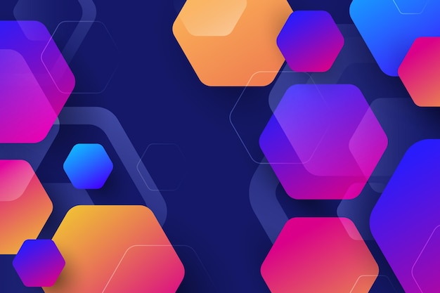 Gradient colorful hexagonal background