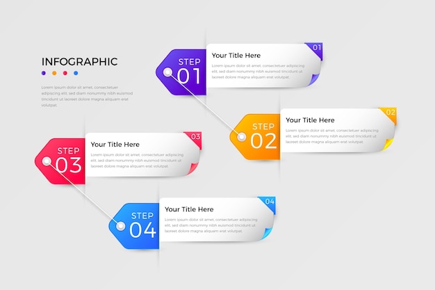 Gradient colorful infographic steps