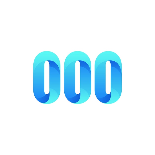 Free Vector gradient colorful initial number 000