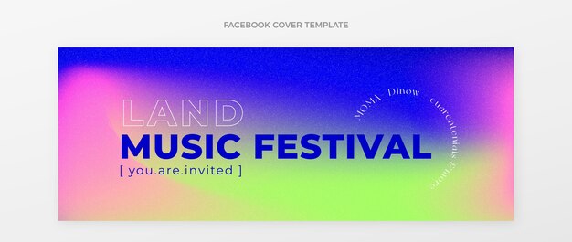 Gradient colorful music festival facebook cover