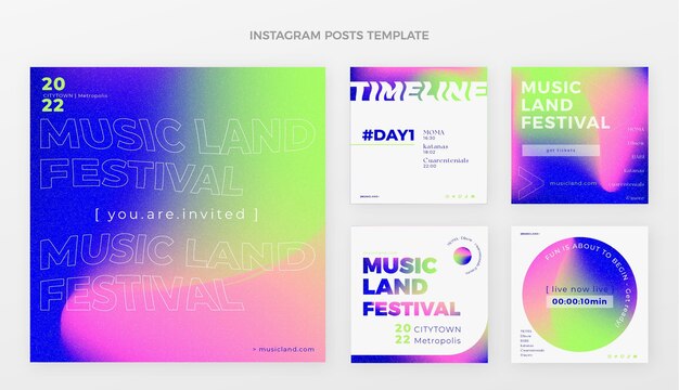 Gradient colorful music festival ig post