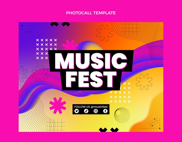 Gradient colorful music festival photocall