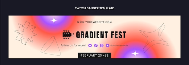 Gradient colorful music festival twitch banner