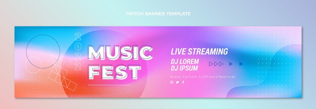 Gradient colorful music festival twitch banner