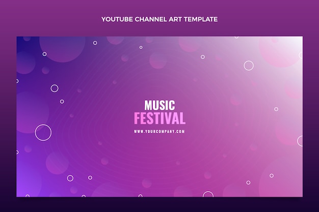 Gradient colorful music festival youtube channel art