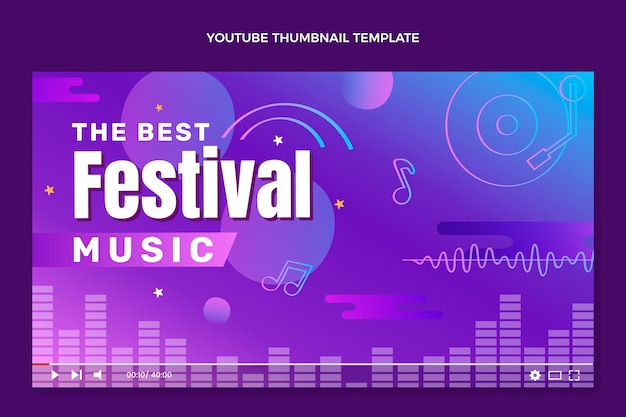 Gradient colorful music festival youtube thumbnail