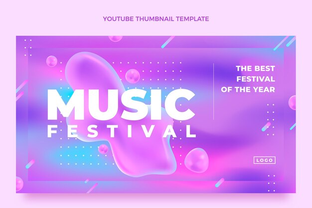 Gradient colorful music festival youtube thumbnail