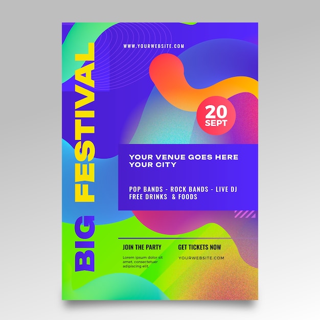 Free vector gradient colorful poster template