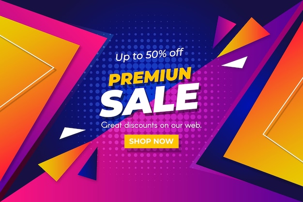 Gradient colorful sale background