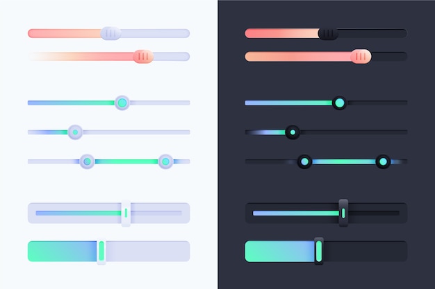 Free Vector gradient colorful sliders collection