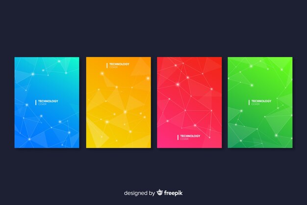 Gradient colorful technology cover collection