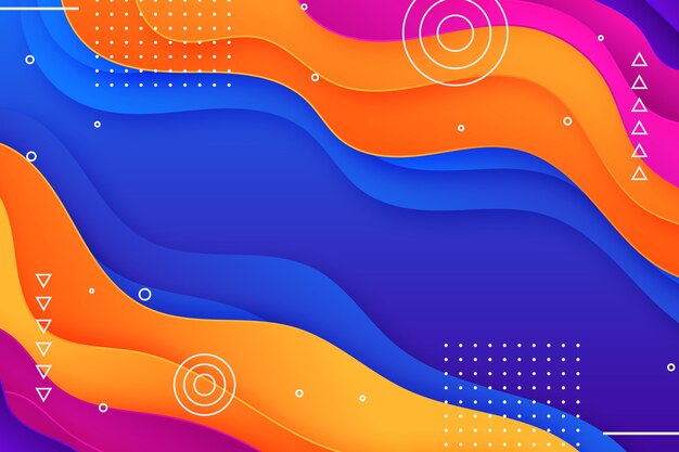 Gradient colorful wavy background