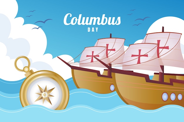 Free vector gradient columbus day celebration background