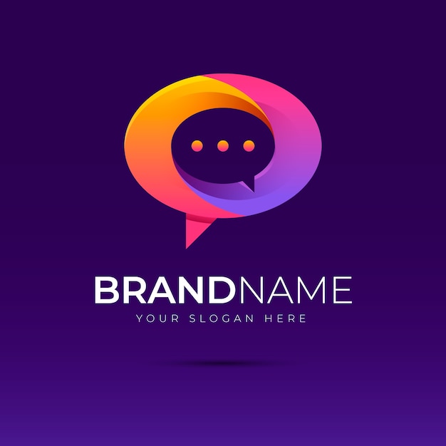 Free Vector gradient communication logo template