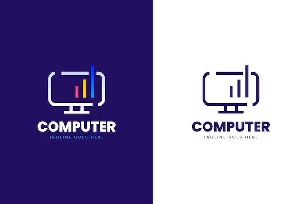 Gradient computer logo template