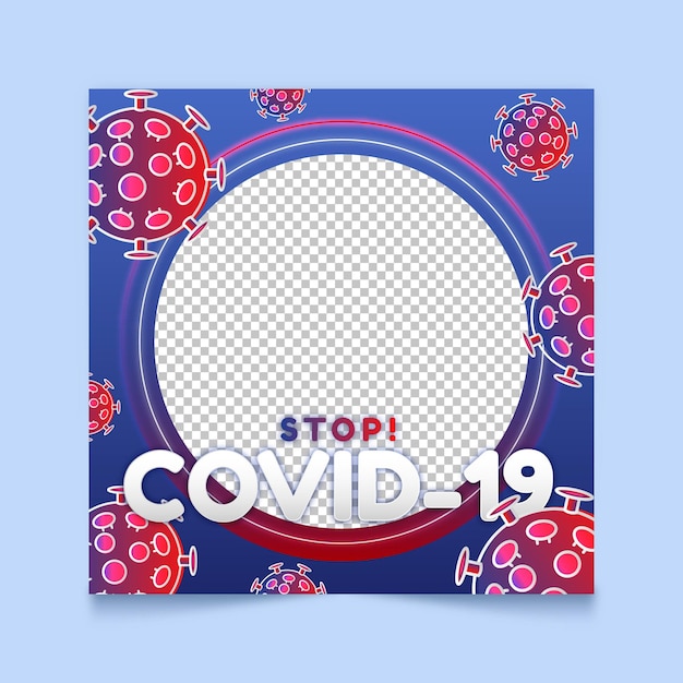 Gradient coronavirus facebook frame