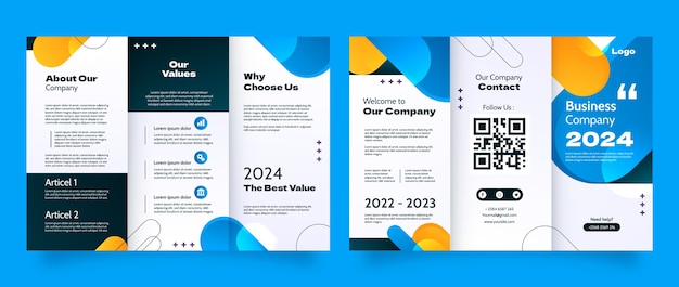 Free Vector gradient corporate brochure template