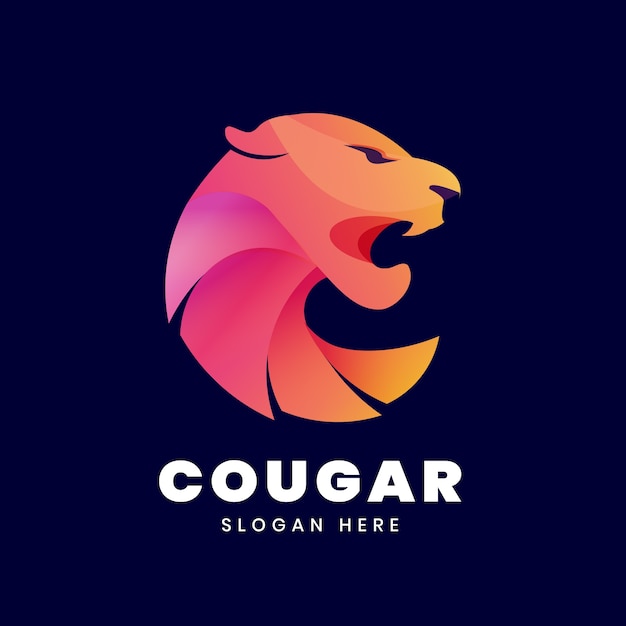 Gradient cougar logo template