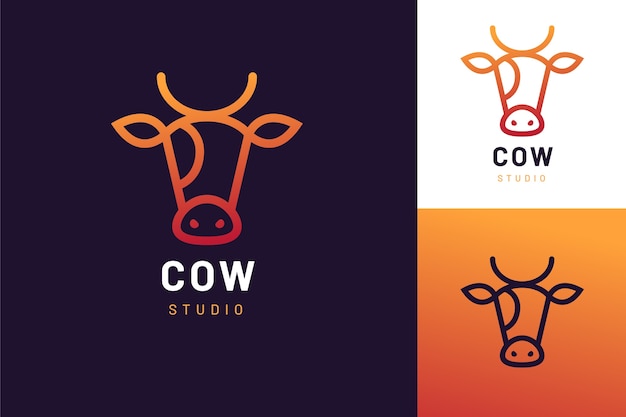 Gradient cow logo design