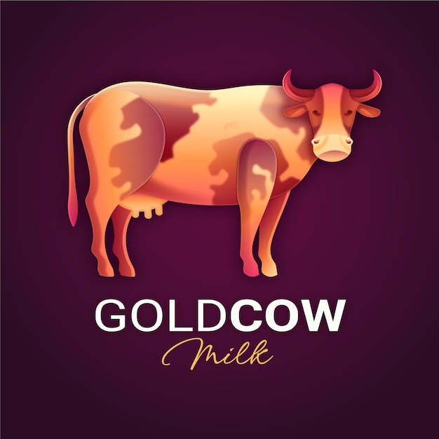 Gradient cow logo design