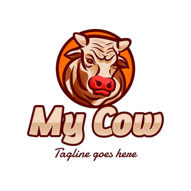 Gradient cow logo design