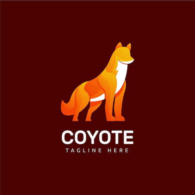 Free Vector gradient coyote logo template