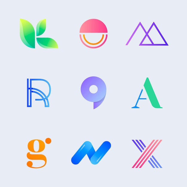 Gradient creative business logo  set