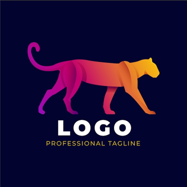 Gradient creative cougar logo template