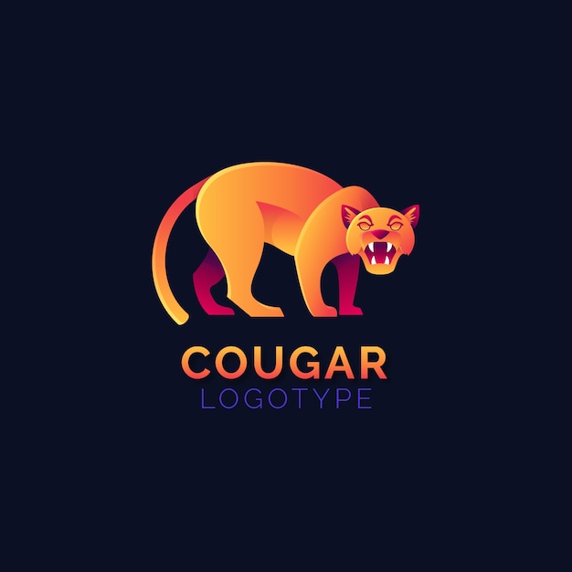 Free vector gradient creative cougar logo template