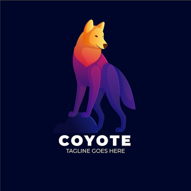 Free vector gradient creative coyote logo template